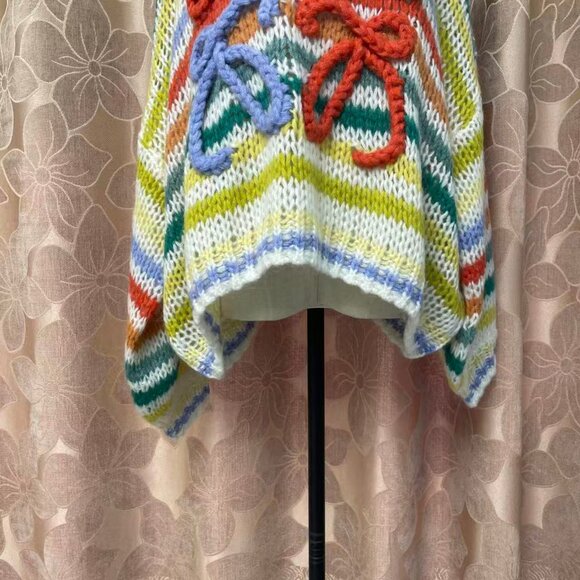 Anagram-Embroidered Stripe Mohair Sweater - Picture 4 of 11